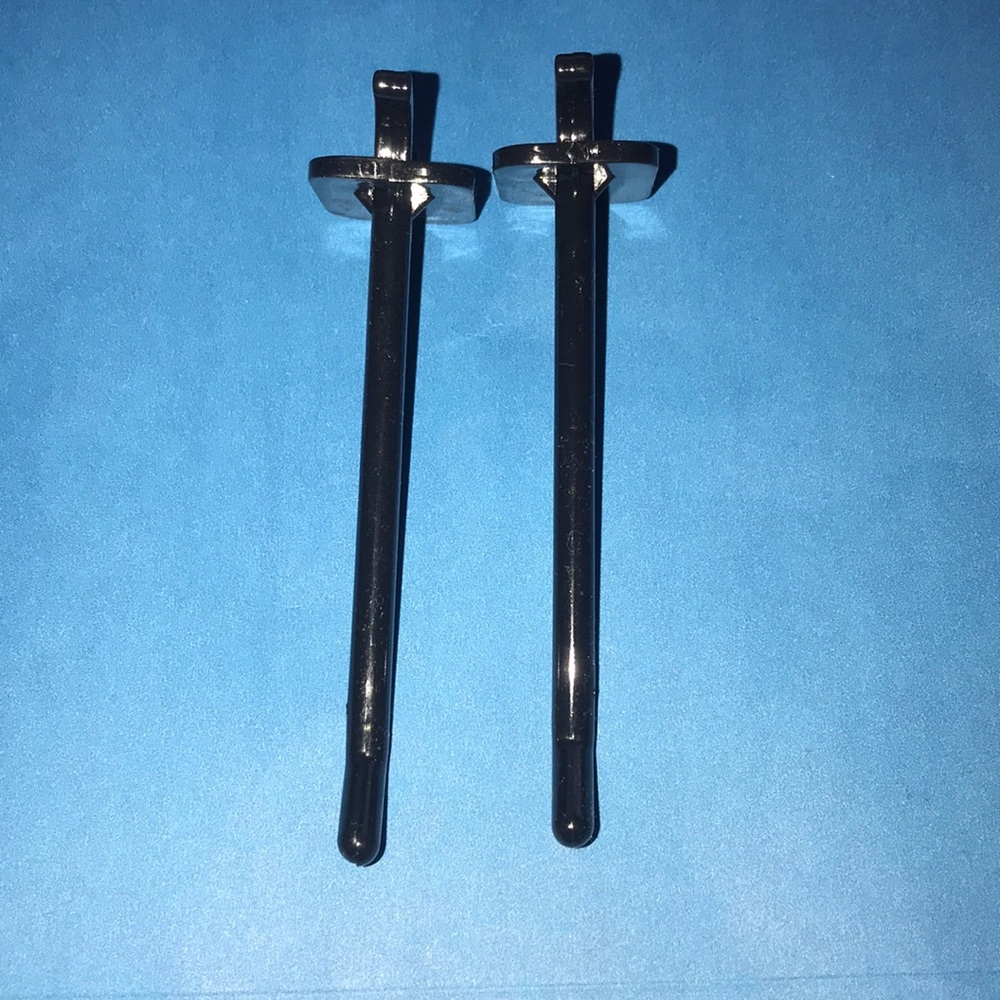 Black plastic hooks.